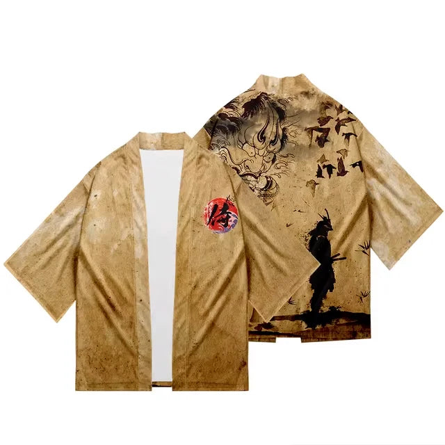 Veste kimono marron samouraï