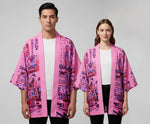 Veste kimono rose streetwear