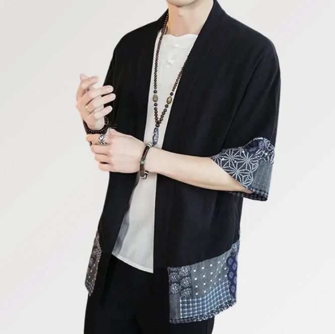 Veste style kimono homme