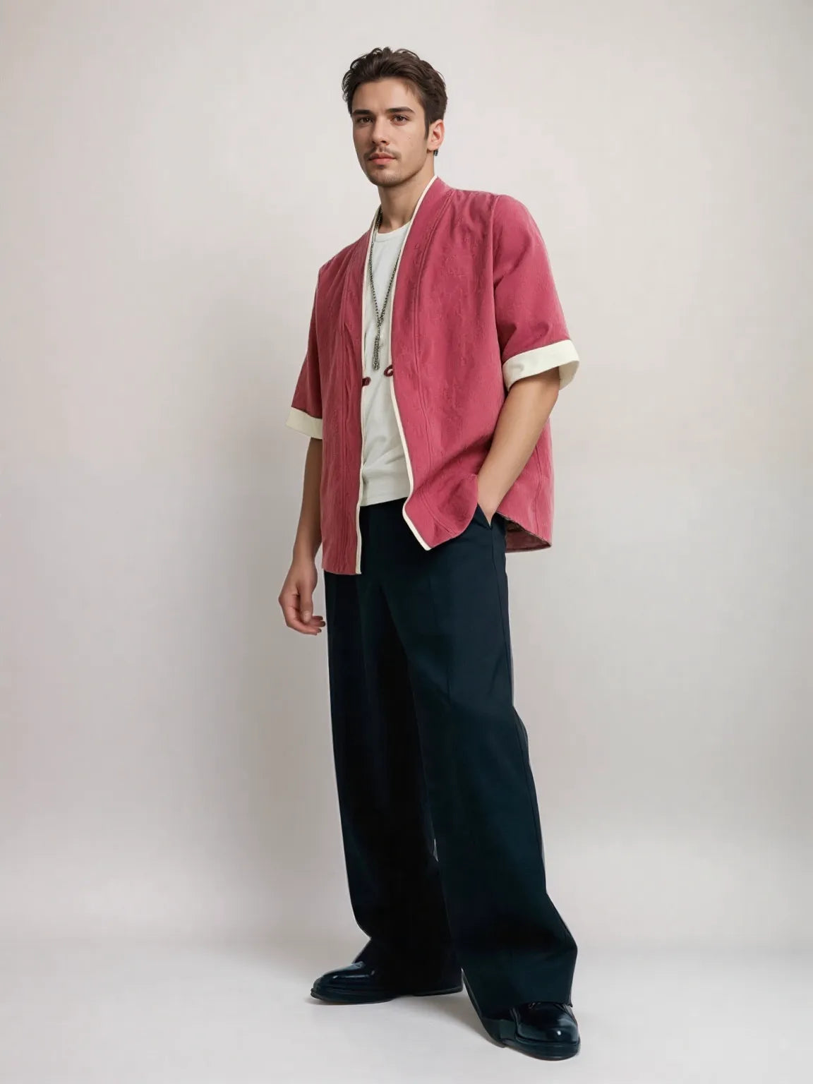 Veste Kimono Homme Rouge