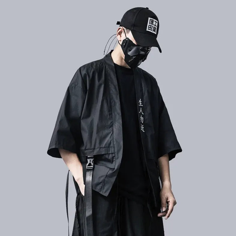 Veste kimono streetwear homme noir