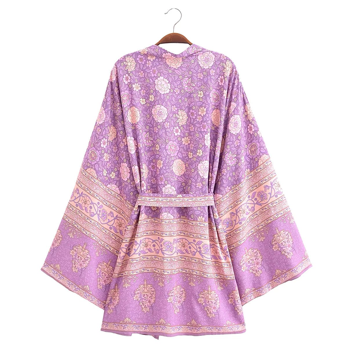 Veste kimono femme bohème violette