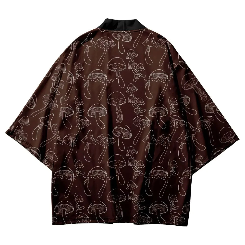 Veste kimono marron champignon