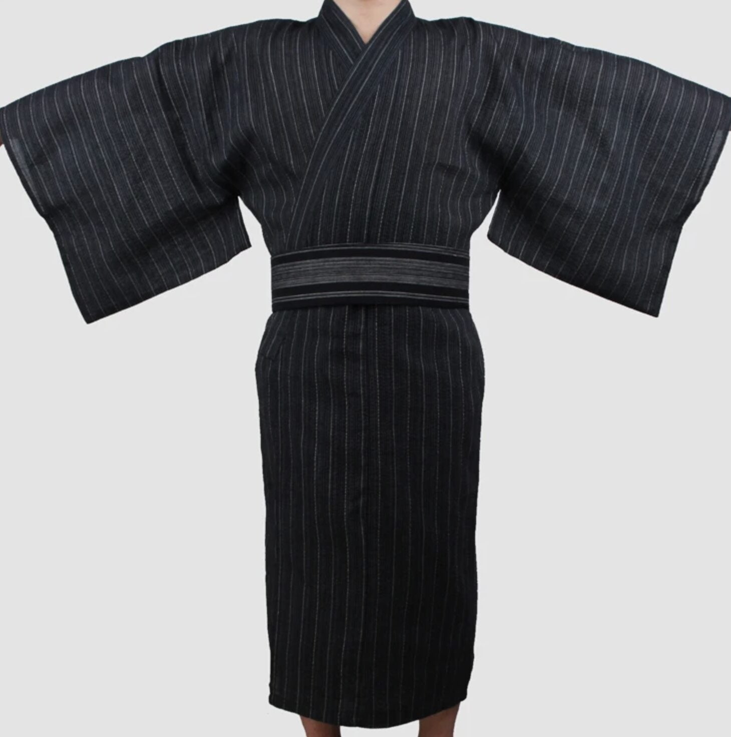 Yukata Homme noir rayé