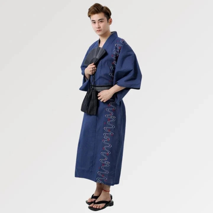 Yukata Homme bleu design