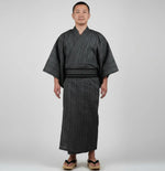 Yukata Homme gris rayé