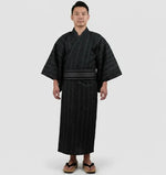 Yukata Homme noir rayure