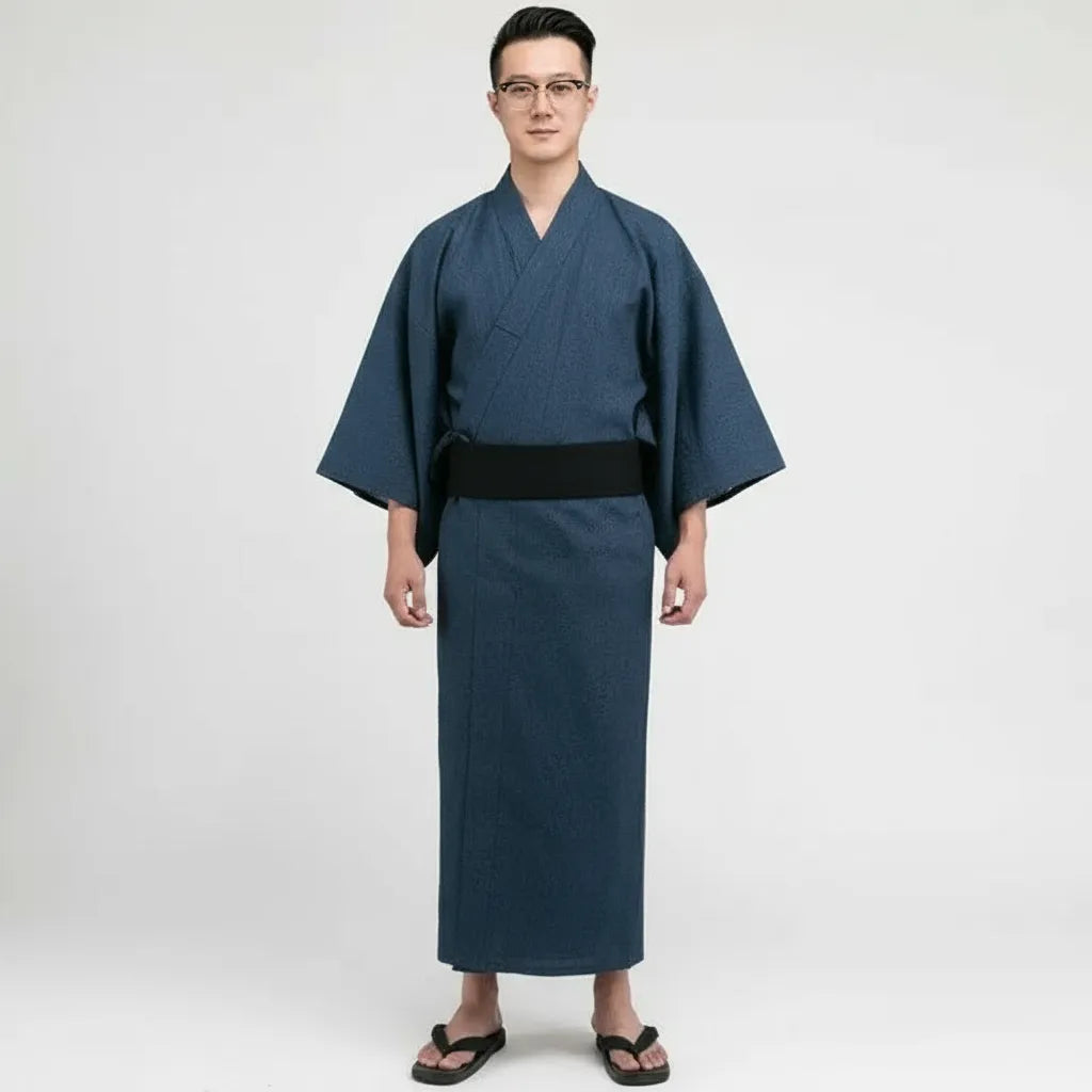 Yukata Homme bleu