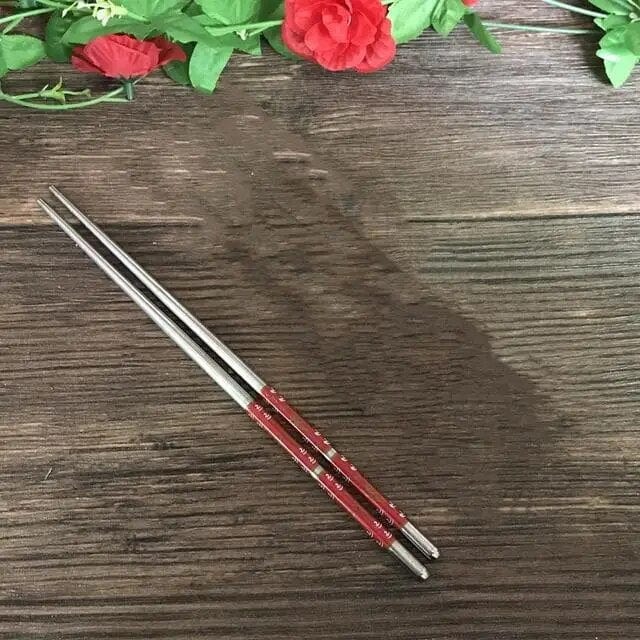 Rouge Baguettes Japonaises Inox