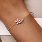 Bracelet fleur de cerisier japonais en argent