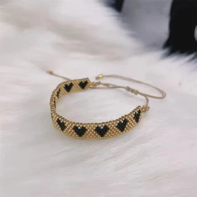 Bracelet miyuki doré et noir