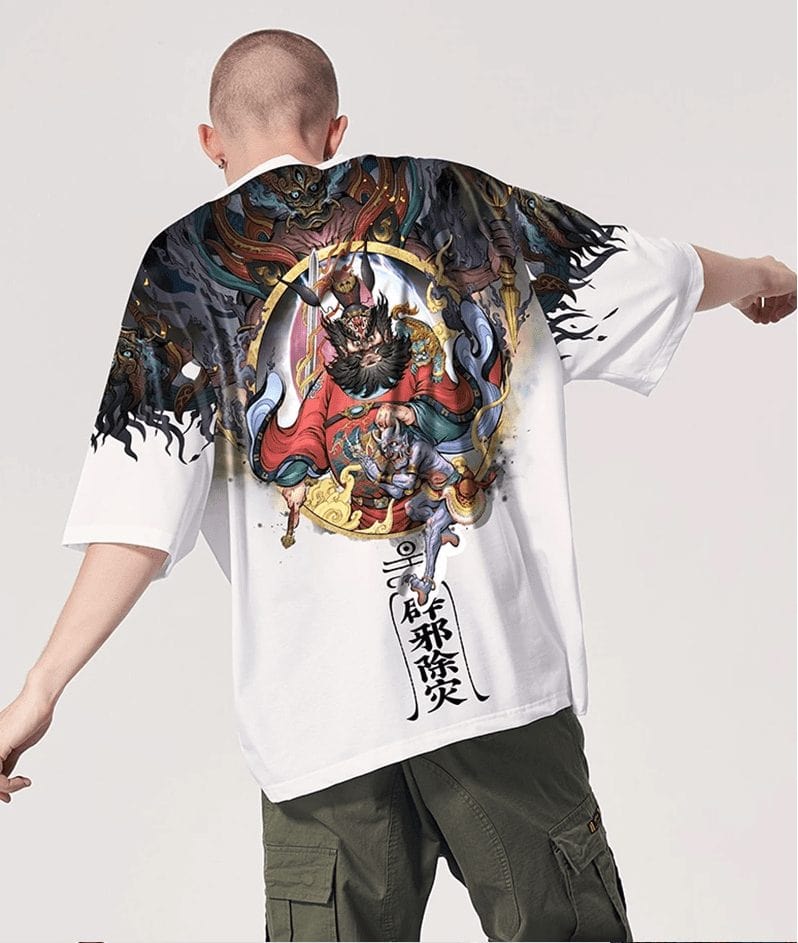 XS / Blanc T-shirt japonais yokai