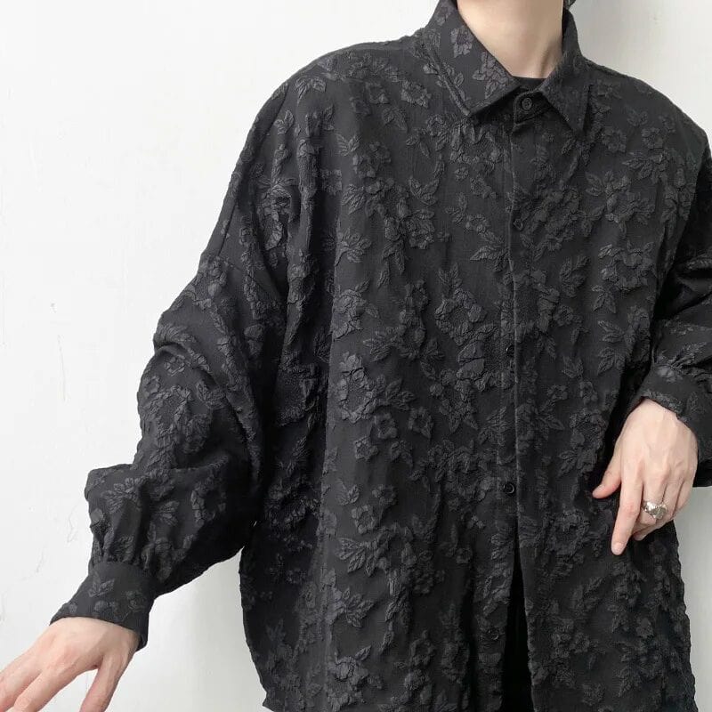 Noir / XS Chemise toile japonaise floral