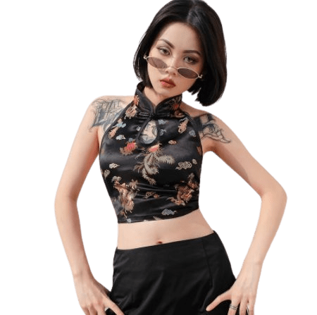Crop-top chinois