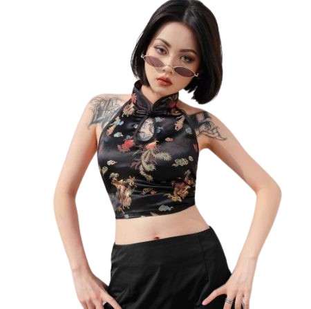 Crop-top chinois