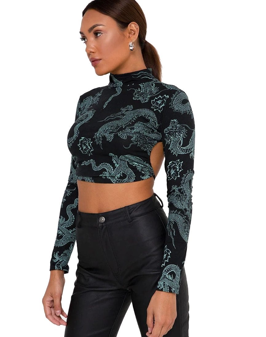 S / Noir Crop-Top Ryojin