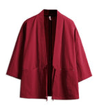 Kimono rouge en lin