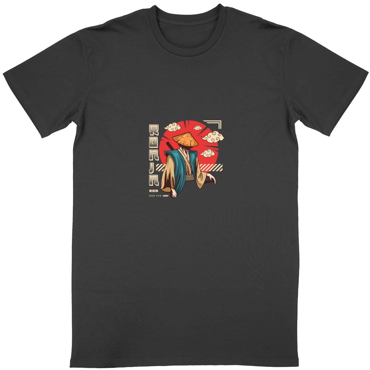 Noir / S T-shirt japonais Ronin