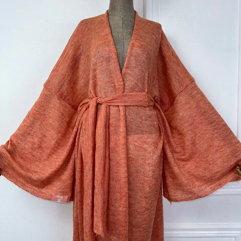 Kimono femme laine terracota