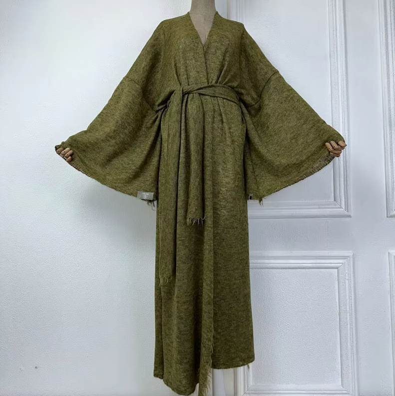 Kimono femme laine vert