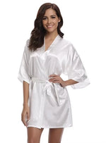 Peignoir kimono femme satin blanc