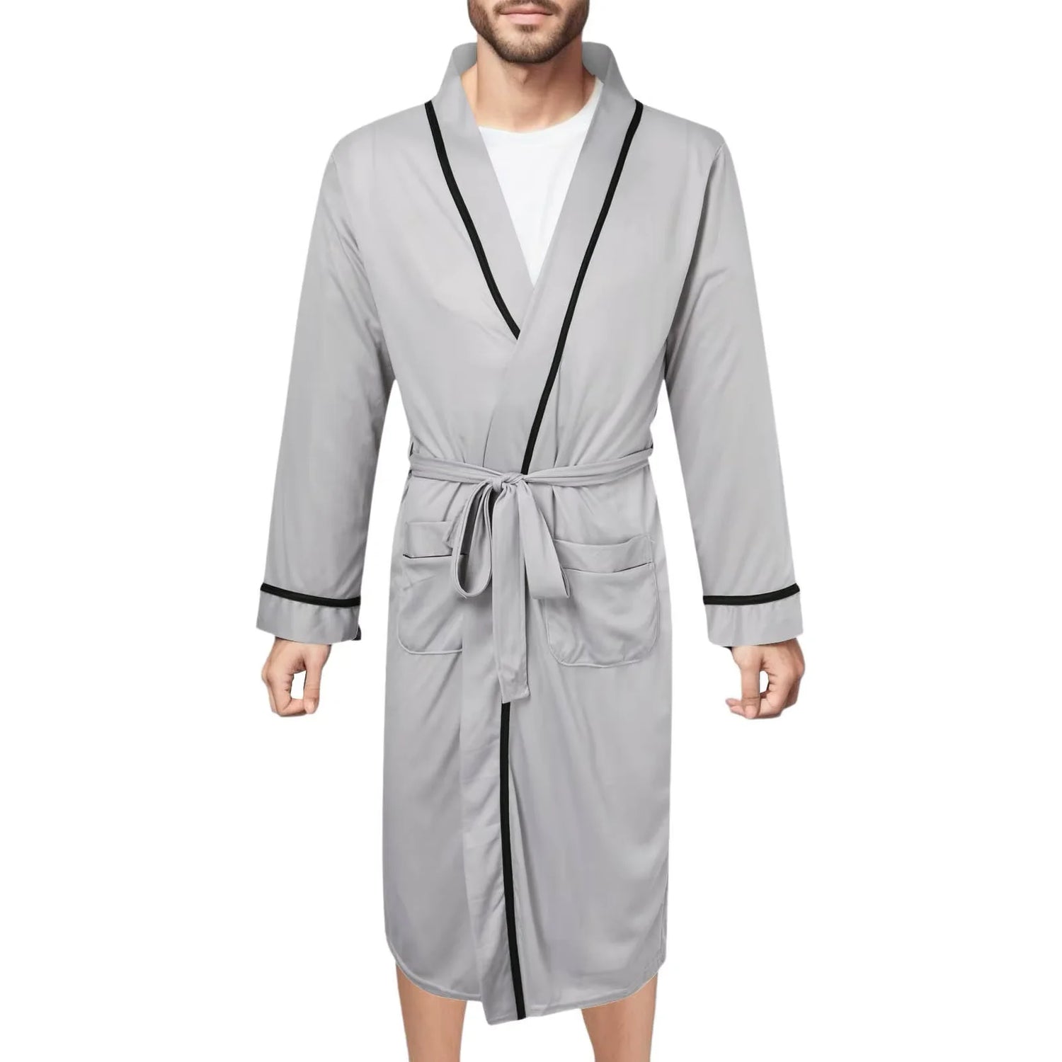 Peignoir kimono homme gris