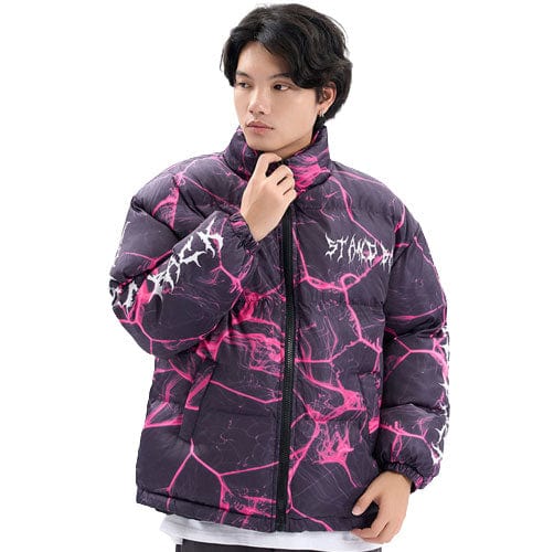 Doudoune japonaise Stand back rose