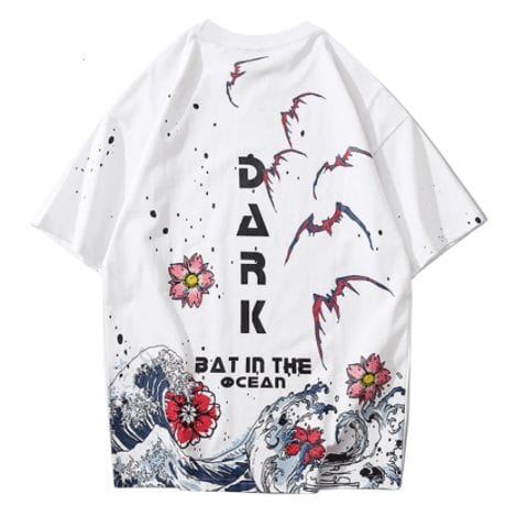 S / Blanc T-shirt japonais dark