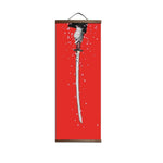 Tableau japonais katana rouge