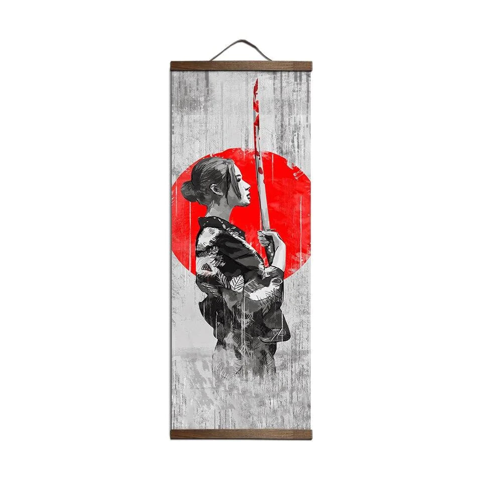 Tableau japonais Katana geisha