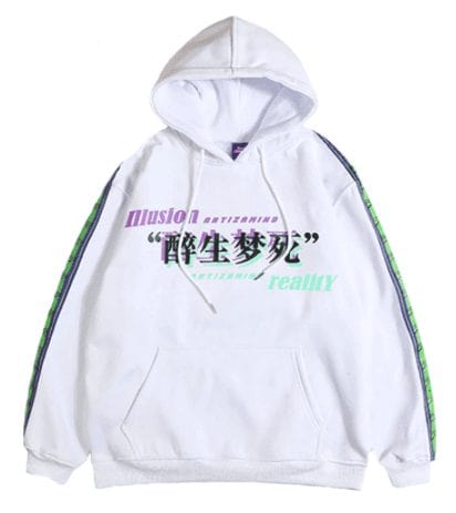 M / Blanc Sweat homme motif japonais